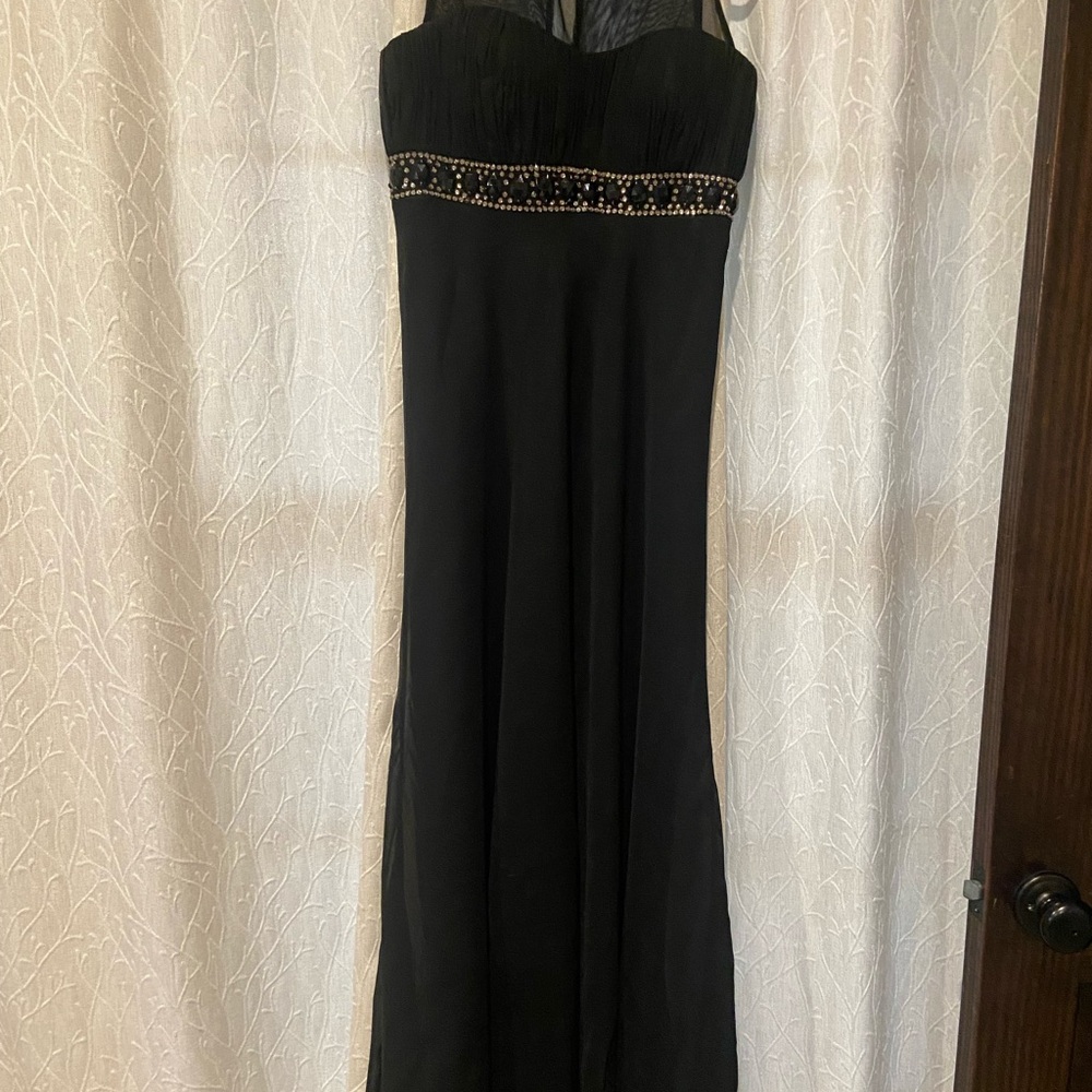 JS Boutique Black Gown with Beaded Detail